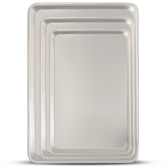 Baking Sheet Pan Set Of 3  Commercial Quality Aluminum Cookie Sheets For Oven Warp Resistant Baker's Half/quarter/jelly Roll Pans Thick Tray Roasting