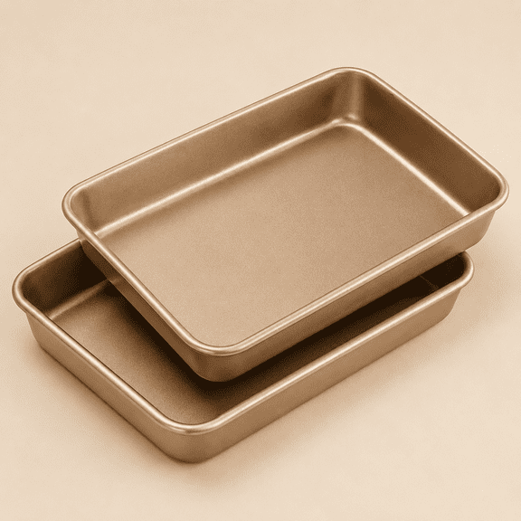 Baking Sheet Pans, Deep Size Baking Pan Nonstick Cookie Sheet Brownie Cake Pan Bread Pan Toaster Oven Tray Bakeware, 12.7x10.6x2.4 Inches, Easy Clean & Food Safe