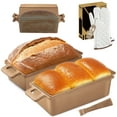 thumbnail image 1 of HONGBAKE 2 in 1 Cast Iron Bread Pan with oven mitts, Lid, Lid Lever, 9x5 Loaf Pans for Homemade Bread, Sourdough Baking Pan, Pre-Seasoned Nonstick Rectangular Dutch Oven, Banana Bread Tins, Gold, 1 of 5