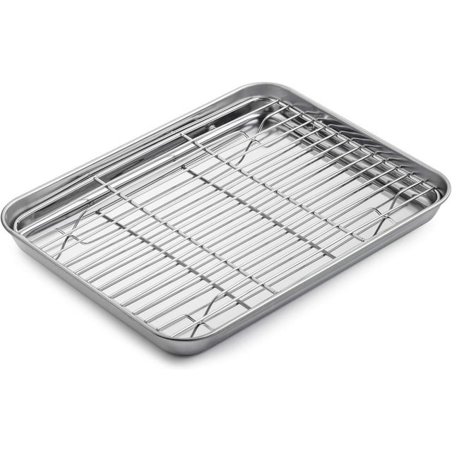 Topboutique Stainless Steel Baking Sheet with Rack Set for Oven Cooking