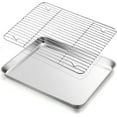 thumbnail image 1 of Baking Sheet with Rack Set (1 Sheet + 1 Rack, 12.5 x 9.7 x 1 Inch), Cookie Sheets for Baking Use, Stainless Steel Baking Pans with Cooling Racks, For Christmas,Thanksgiving, 1 of 11
