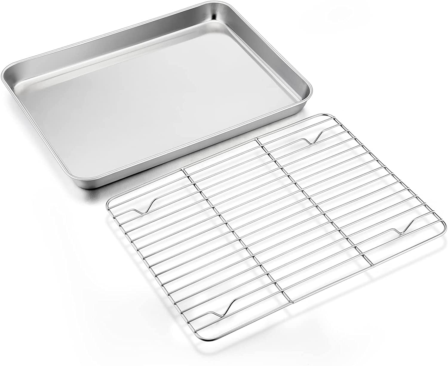 Ikoopy Baking Sheets and Racks Set Stainless Steel Baking Sheet Chef Baking  Sheet with Wire Rack Set for Oven and Dishwasher Non Toxic Heavy Duty Easy