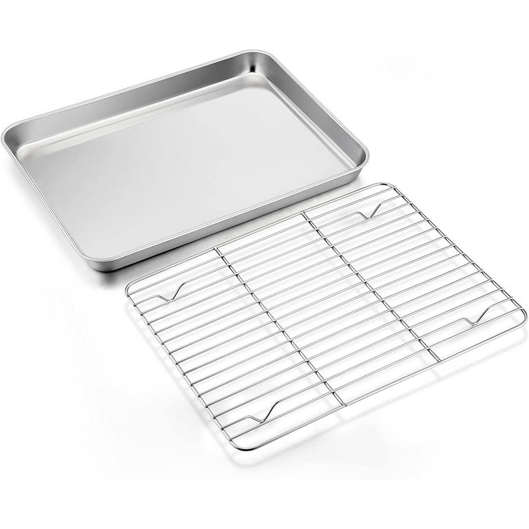 3x Lot Aspire Baking Sheet Wire Rack Set Stainless Steel Cooking Tray Roast  Pan