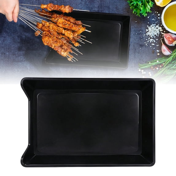 Baking Sheet Rectangular Serving Tray – Medium Black Plastic Tray for Kitchen & Dining