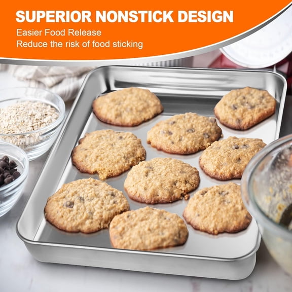 Baking Sheet Set of 12, Stainless Steel 16 Inche Cookie Sheets for Baking
