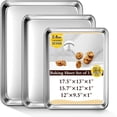 thumbnail image 1 of Baking Sheet Set of 2, Commercial Grade Stainless Steel Cookie Sheets for Baking, 18 x 13 Inch Thicker Large Baking Pans Oven Tray, Warp Resistant Nonstick Half Sheet Pan, Nontoxic & Heavy Duty, 1 of 10