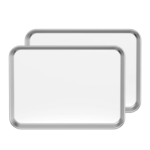Baking Sheet Set of 2 16 Inch Stainless Steel Cookie Toaster Oven Pan