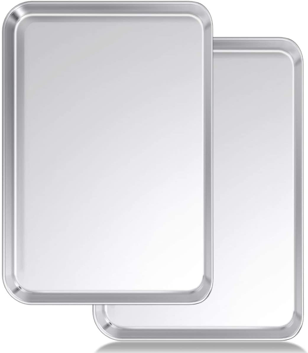 Baking Sheet Set of 2, pupikeji Stainless Steel Baking Tray Cookie Pan ...
