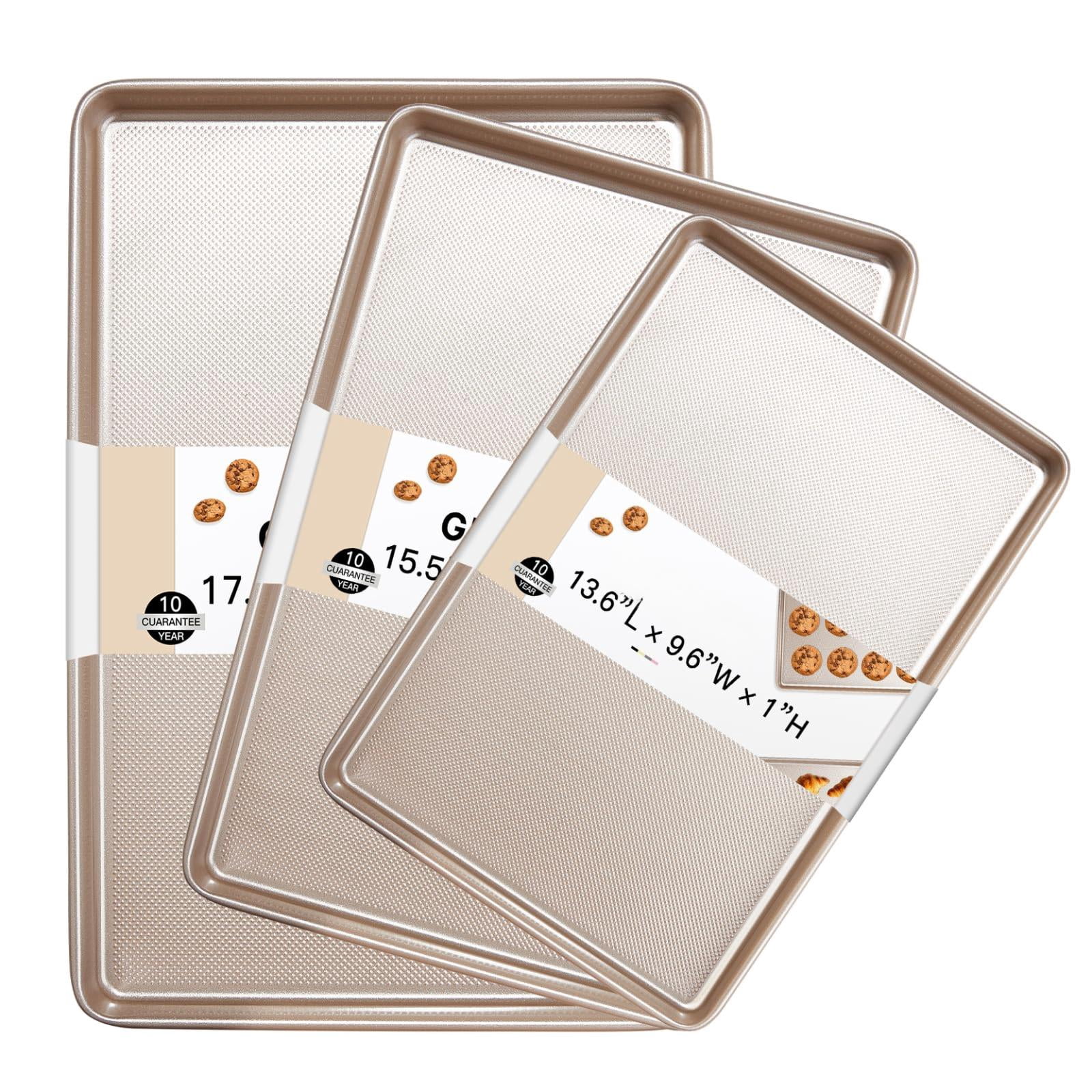 Baking Sheet Set of 3 Nonstick Carbon Steel Cookie Sheets for Oven
