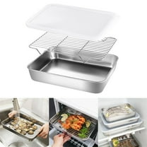 Baking Trays Set - Stainless Steel Baking Sheet with Wire Rack and Cover for Oven Cooking and Cookie Baking Warp and Easy to Clean