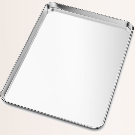 Baking Sheet, Stainless Steel Baking Pans Tray Cookie Sheet Toaster Oven Tray Pan Cookie Pan, Non Toxic & Healthy, Superior Mirror Finish & Rust Free, Easy Clean & Dishwasher Safe - 23 inch