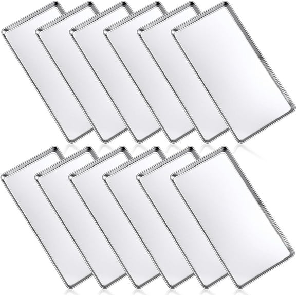 Baking Sheet Stainless Steel Cookie Metal Sheet Pans Professional Rectangle Oven Trays Kitchen Baking Cooking Oven and Toaster, Dishwasher Safe