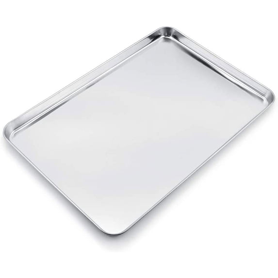 Baking Sheet, Yayun Stainless Steel Baking Tray Cookie Sheet Oven Pan Rectangle Size 16 x 12 x 1 inch, Thick & Sturdy,No Rust, Dishwasher Safe,1 Pcs