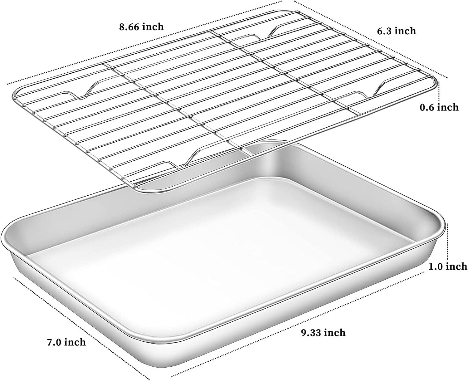 Baking Sheet with Rack Set, Stainless Steel Baking Pans with Cooling