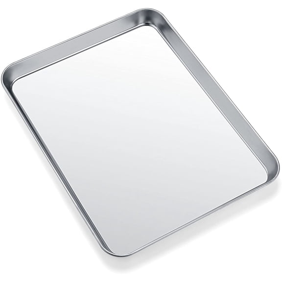 Baking Sheets for Oven, Stainless Steel Cookie Sheet Baking Pan Toaster Oven Tray 10 x 8 x 1 Inch, Easy Clean & Non-stick & Dishwasher Safe