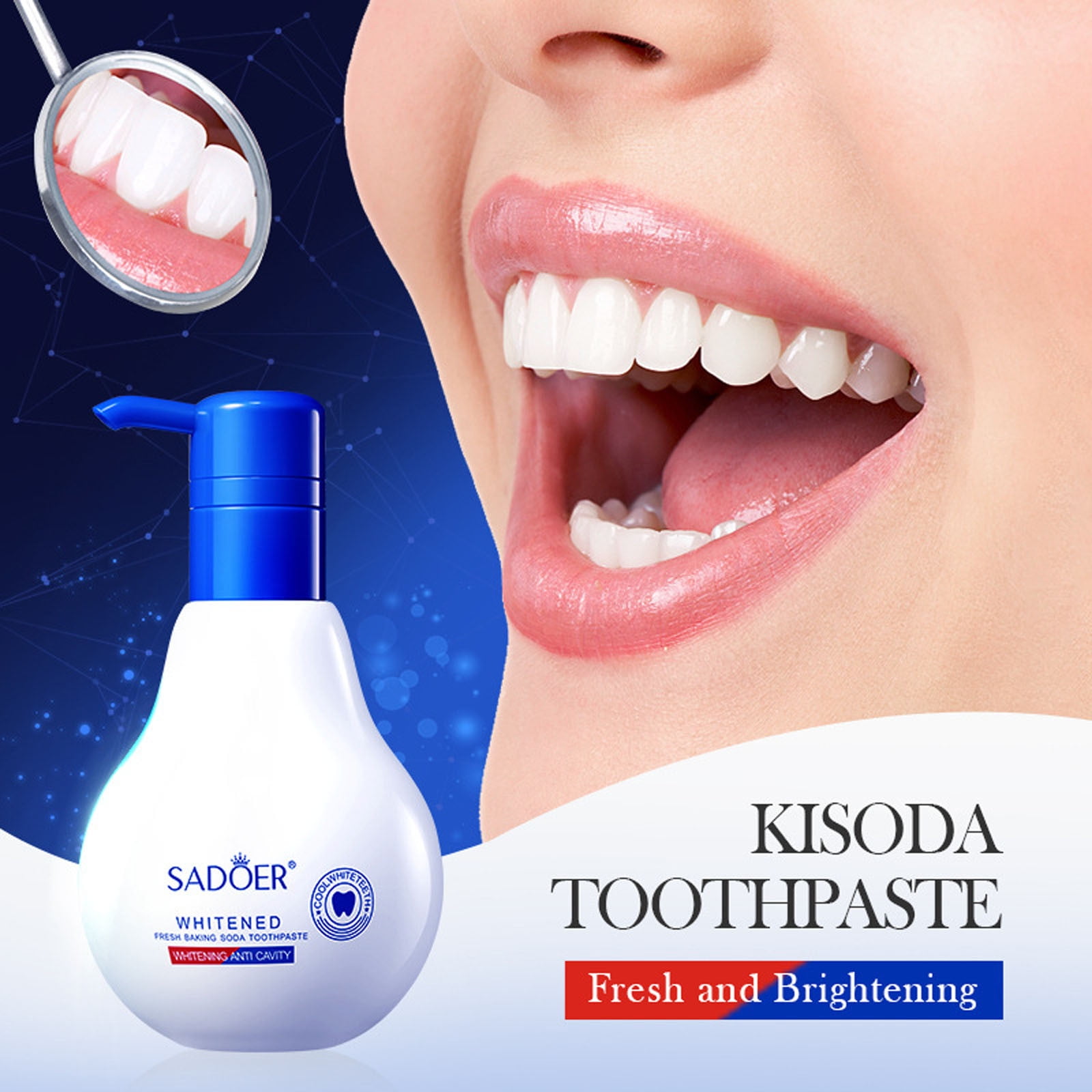 Teeth Whitening Toothpaste Foam Natural Ingredients Baking Soda for Cleaning Tee