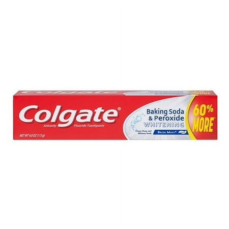 Baking Soda and Peroxide Whitening Bubbles Fluoride Toothpaste by Colgate, Brisk Mint, 4 Oz, 6 Pack