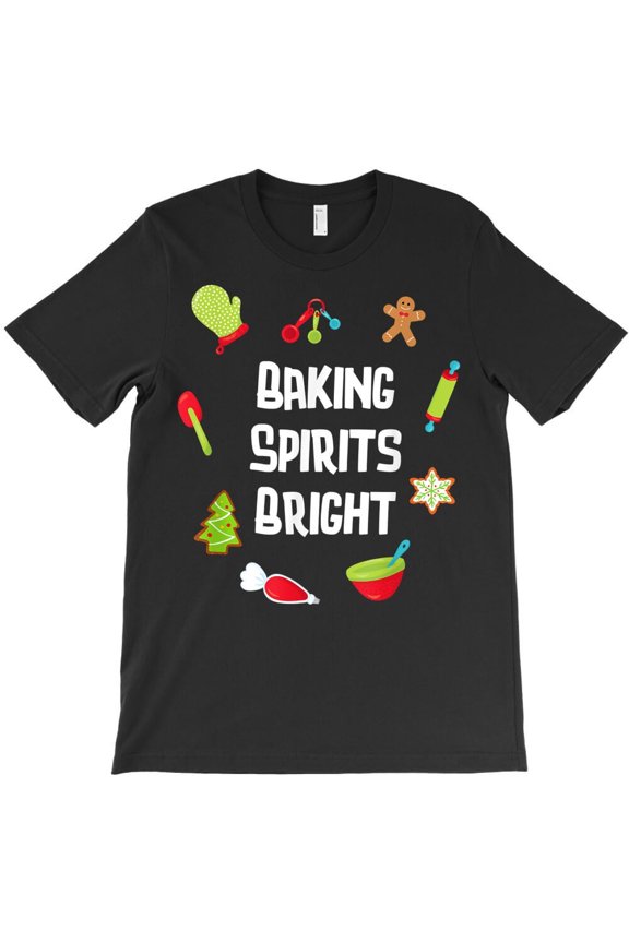 Baking Spirits Bright Funny Holidays Christmas Cookies Kitchen Graphic H39778 T-Shirt, for Men and Women, Up to Size 5XL