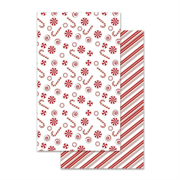 Baking Spirits Bright Kitchen Towel Quick Dry Waffle Weave Double-Sided, Candy Cane, 30"L x 18"W