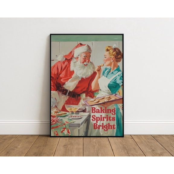 Baking Spirits Bright Poster – Retro Kitchen Wall Art Fordecor And, Unframed Poster Size 12x18