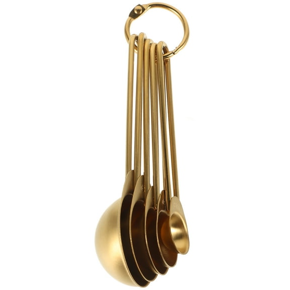 Baking Teaspoon Measuring Spoon Set Stainless Measuring Cups Mini 430 Stainless Steel Golden 15.00X4.50X3.30CM