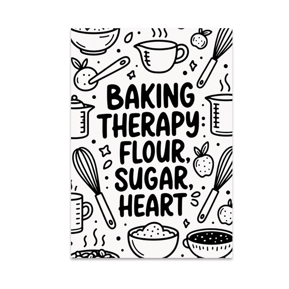 Baking Therapy Flour Sugar Heart Wall Art - Home Baker - 13x19 Poster Print