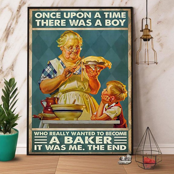 Baking There Was A Boy Wanted To Become A Baker Paper Poster No Frame Matte Wall Art Decor 11 x 17 Inch Poster