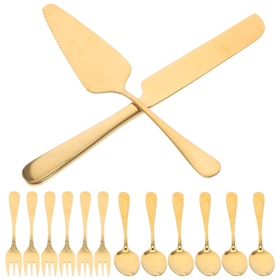 NIAIZEK Serving Utensil Set Cake Serving Cutter Set Golden 14Pcs