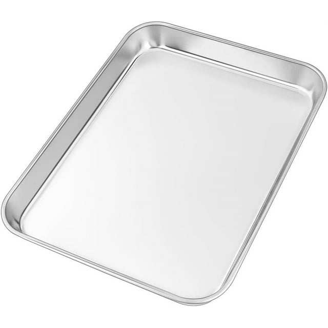 Casewin Stainless Steel Baking Tray, 26x20x2.5cm, Non Toxic, Rust Free, Dishwasher Safe