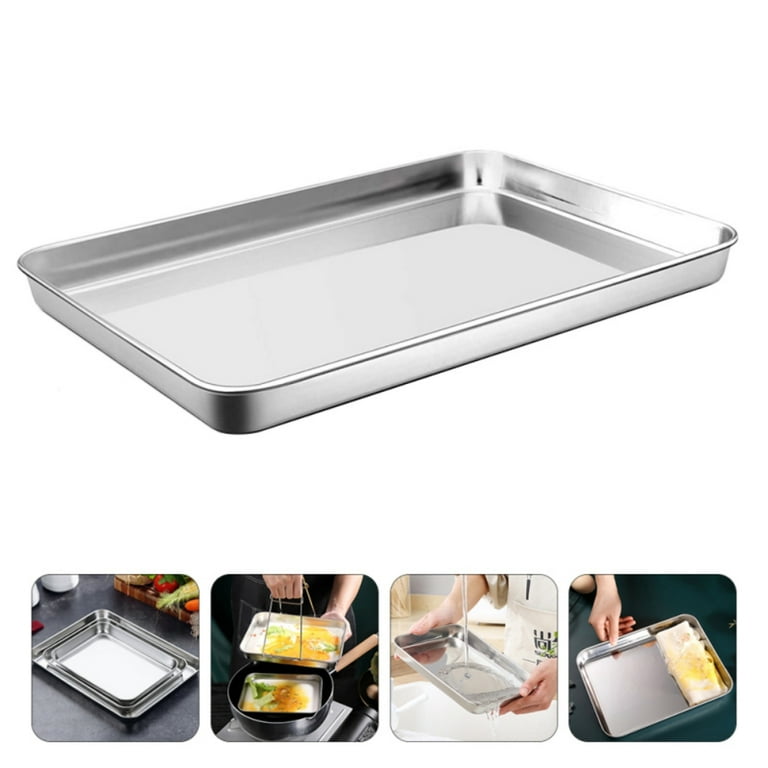  P&P CHEF Large Baking Sheet, Stainless Steel Cookie Sheet  Baking Pan Tray, Rectangle 16''x12''x1'', Healthy & Non Toxic, Mirror  Finish & Dishwasher Safe : Everything Else