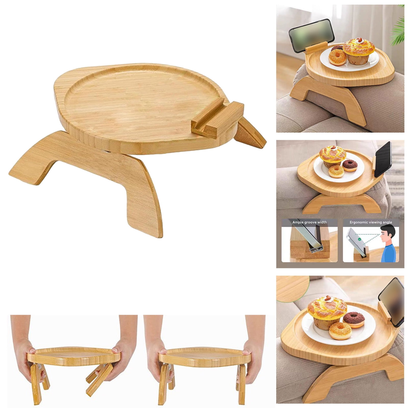 Baking Tray Sofa Tray Table Clipped On The Side Table Sofa Arm With 360