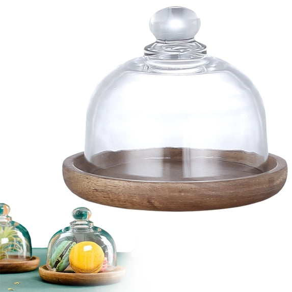 Baking Trays for Kitchen With Glass Cover. Ideal For Cakes Fruits & Sweets. Elegant For Afternoon Tea. Stylish Tableware. Exquisite Presentation.,Brown Kitchen Baking trays & trays