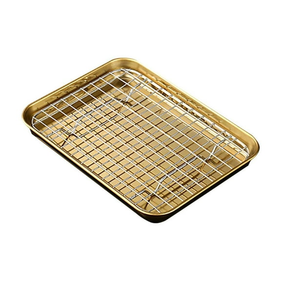 Baking Trays for Oven, Easeky 1 Set Stainless Stel Bakeware Rectangular Tray Food Storage Tray App Etizer Plates Flat Stainless Steel Baking Sheet Bacon Pan for Oven Oven Trays for Baking Gd1