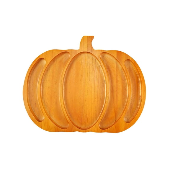 Fall Wooden Pumpkin Platter for Entertaining Versatile Kitchen Serving Tray for Halloween and Thanksgiving Elegant Food Presentation Board for Snacks Fruit and Cheese