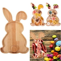 Baking Trays and Trays Farmhouse Bunny Serving Trays - Nesting Rabbit Shaped Wooden Charcuterie Platters for Spring and Easter Gatherings