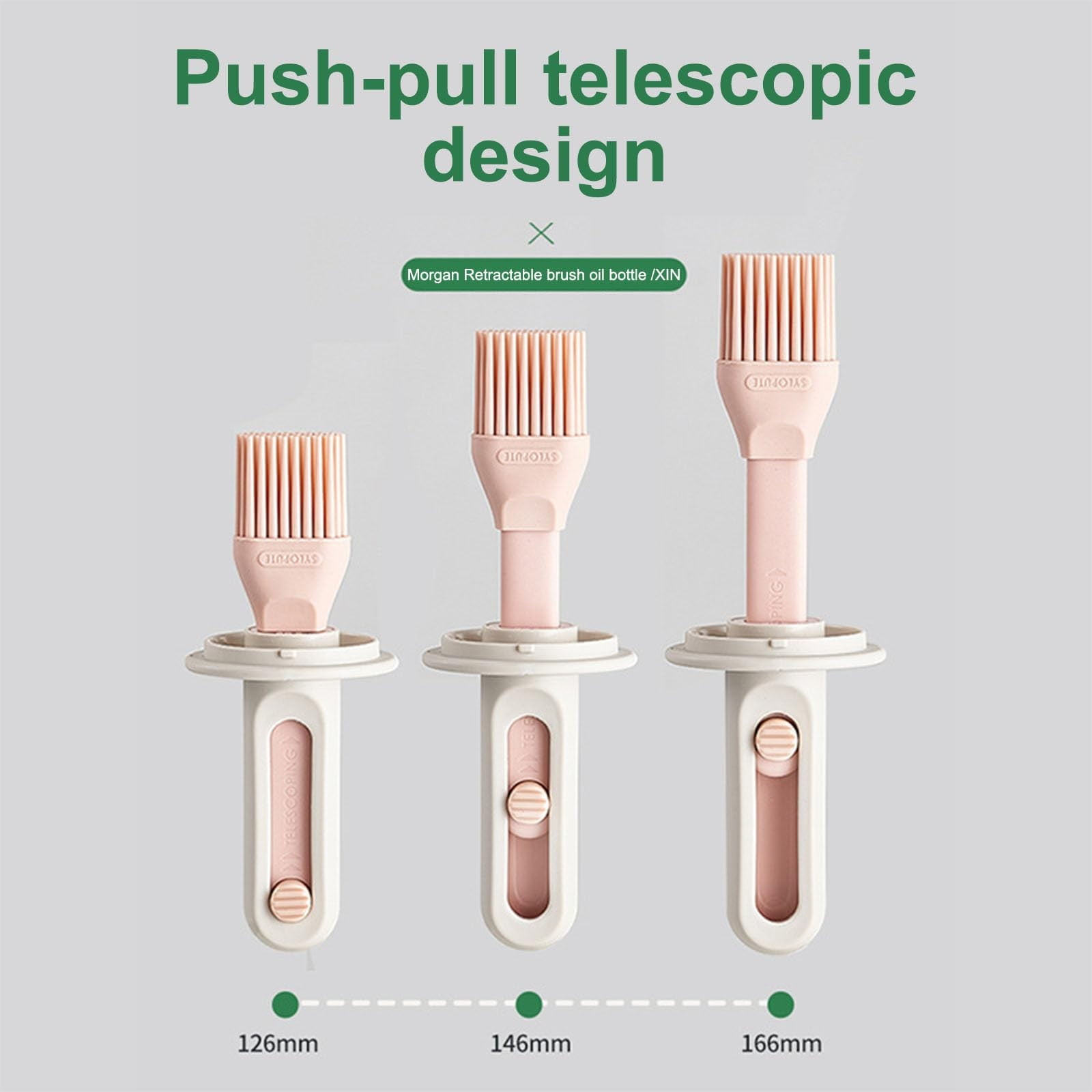 Baking Utensil Oil Dispenser With Adjustable Brush 2 In 1 Glass Olive