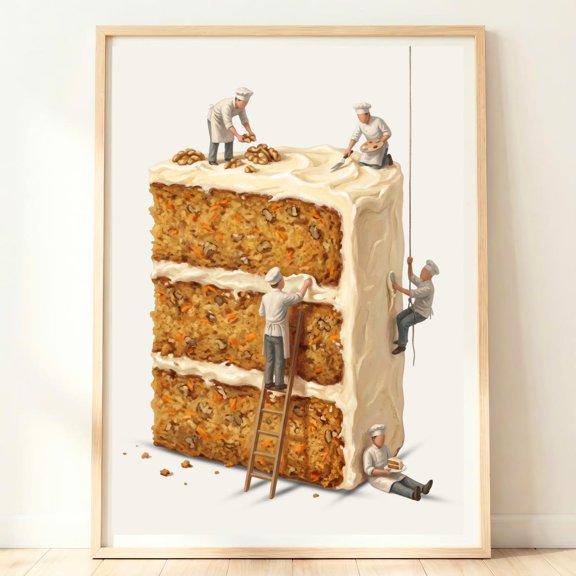 Baking Wall Art Carrot Cake Print Home Baking Decor Baker Gift