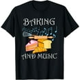 thumbnail image 1 of Baking and Music Notes Ironic Musician Chef T-Shirt, 1 of 3
