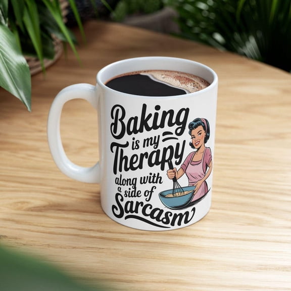Baking is My Therapy Mug FunnarC1Astic Baking Gift Bakers Coffee Cup with Humor
