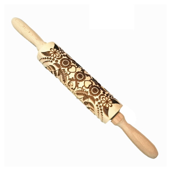 Baking rolling pin, embossing rolling pin, Carving embossing rolling pin Kitchen decorating toolsstyle:style3;