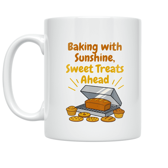 Baking with Sunshine Sweet Treats Ahead - Baking Enthusiast - 11 oz Ceramic Coffee Mug