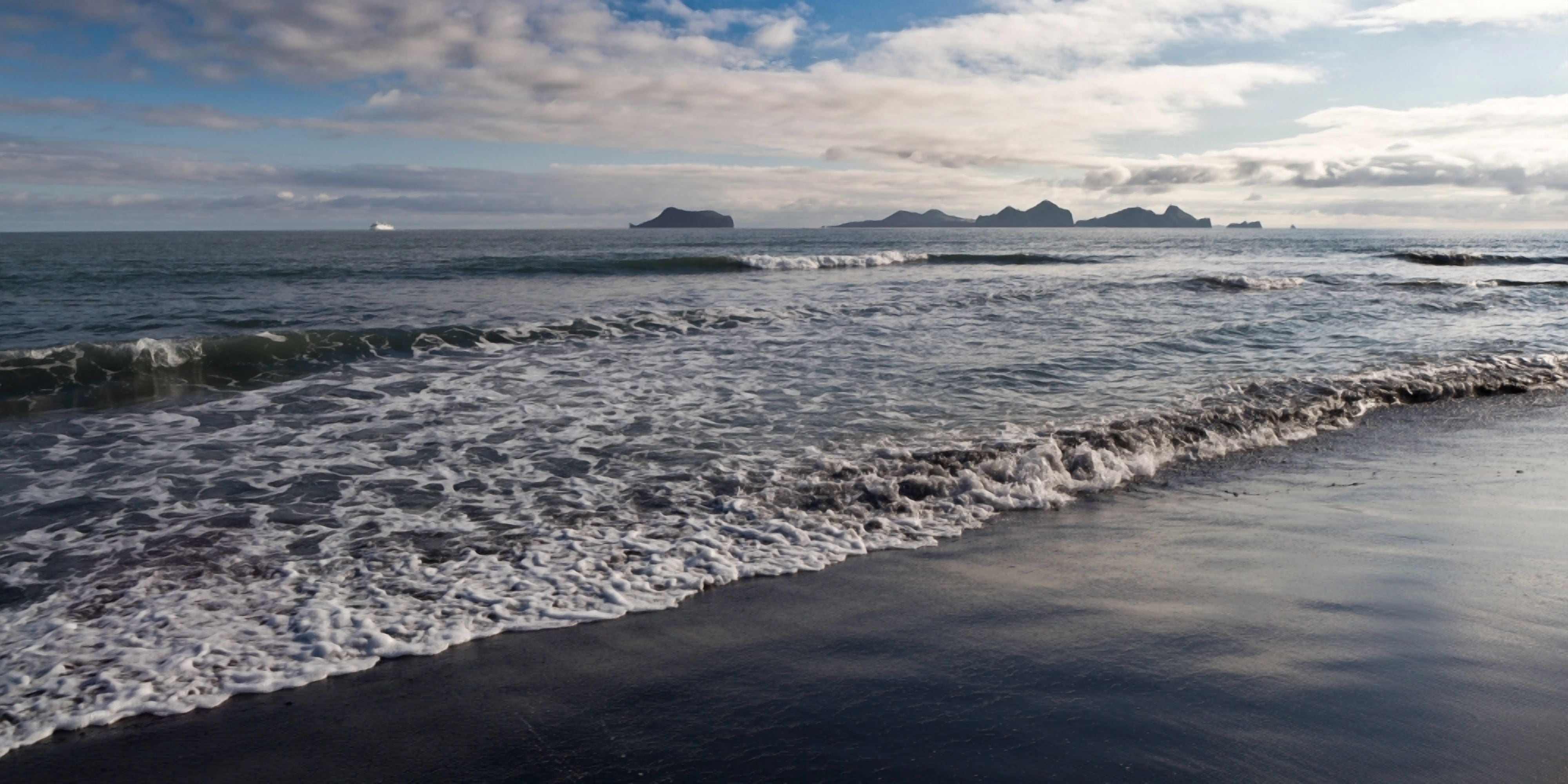 Bakkafjara Beach South Coast Iceland Canvas Art - Panoramic Images (12 x 36)
