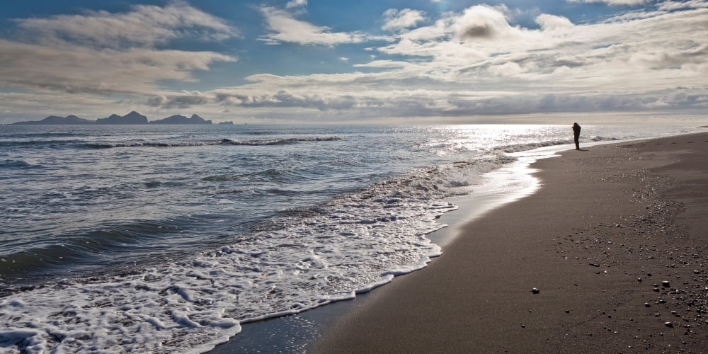 Bakkafjara Beach South Coast Iceland Canvas Art - Panoramic Images (9 x 27)