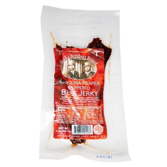 Bakke Brothers Brand - Carolina Reaper Peppered Beef Jerky - Gluten Free (3.2oz)