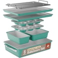 thumbnail image 1 of BAKKEN 8-Piece Stackable Bakeware Set, Ceramic Nonstick Oven-Safe Baking Sheets and Pans with Cooling Rack, Ergonomic Handles, 1 of 8