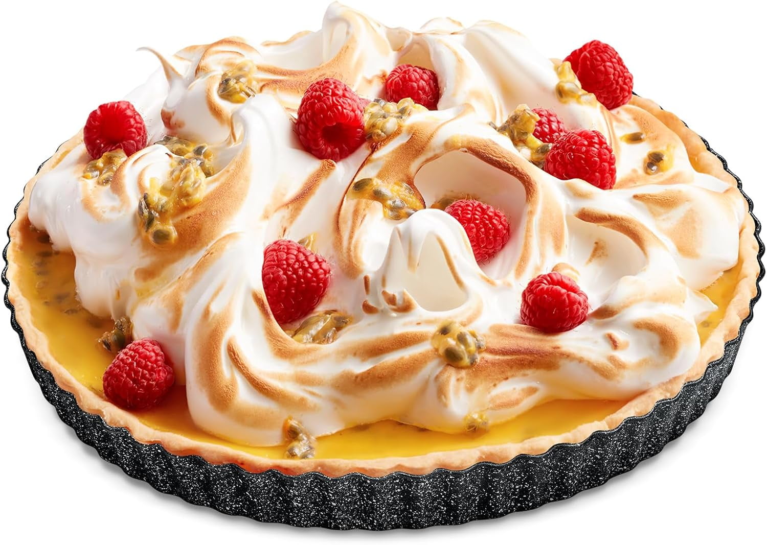 Bakken Nonstick Tart Pan with Removable Base, Fluted Edge, Durable Steel for Pies, Tarts, and Quiches, Gray