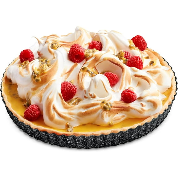 Bakken Nonstick Tart Pan with Removable Base, Fluted Edge, Durable Steel for Pies, Tarts, and Quiches, Gray