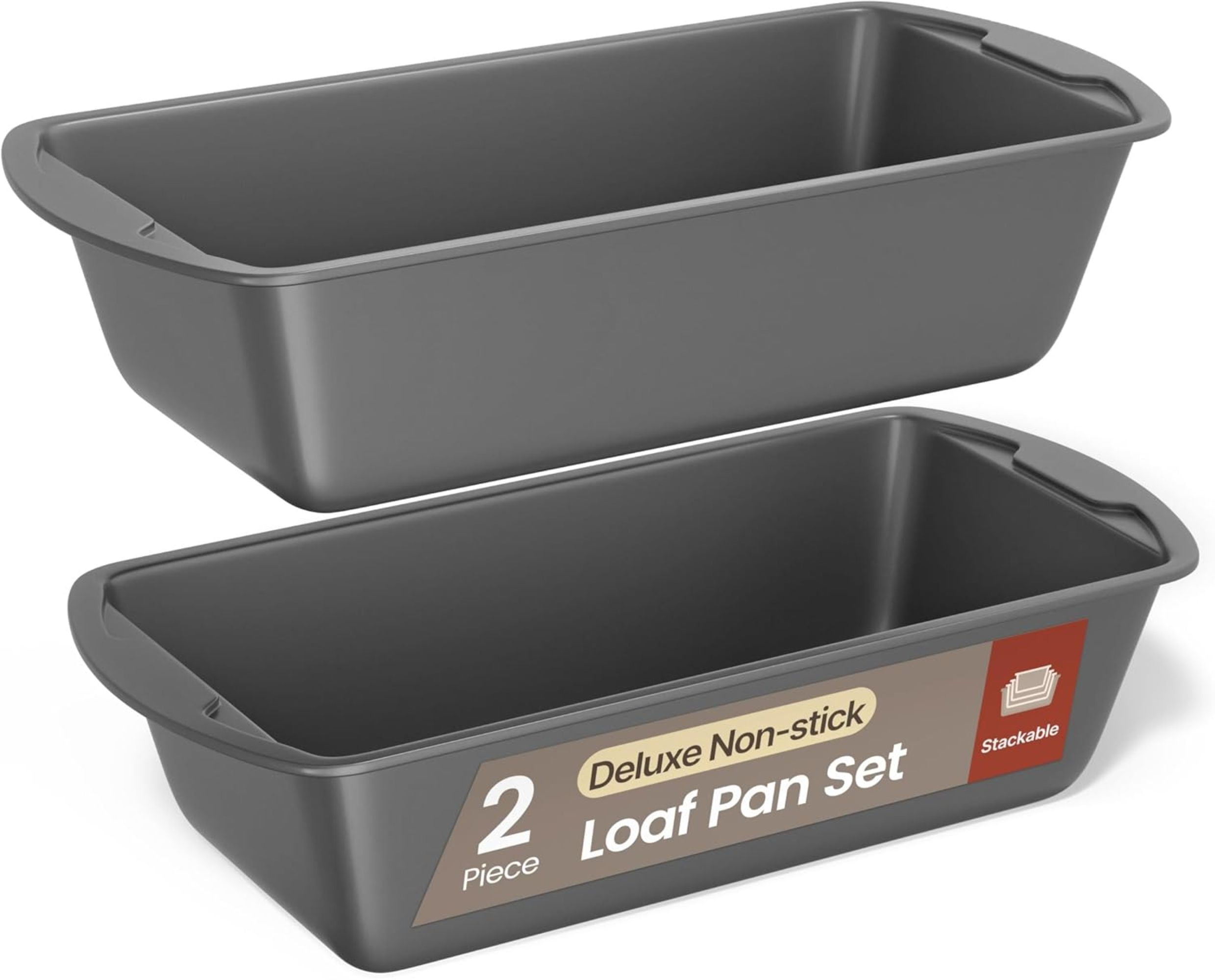 Bakken- Swiss Loaf Pan Set 2-Piece - Deluxe Nonstick Carbon Steel Bakeware for Perfect Bread and Cakes – Dishwasher Safe, Premium Pans for Home Baking