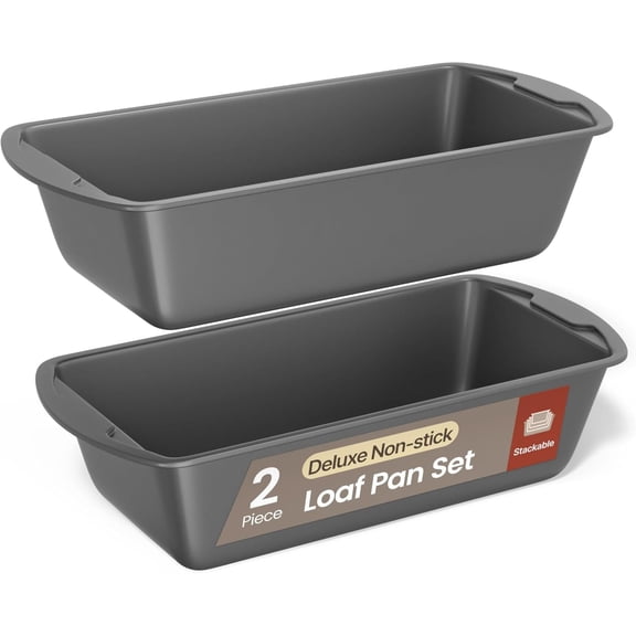 Bakken- Swiss Loaf Pan Set 2-Piece - Deluxe Nonstick Carbon Steel Bakeware for Perfect Bread and Cakes – Dishwasher Safe, Premium Pans for Home Baking