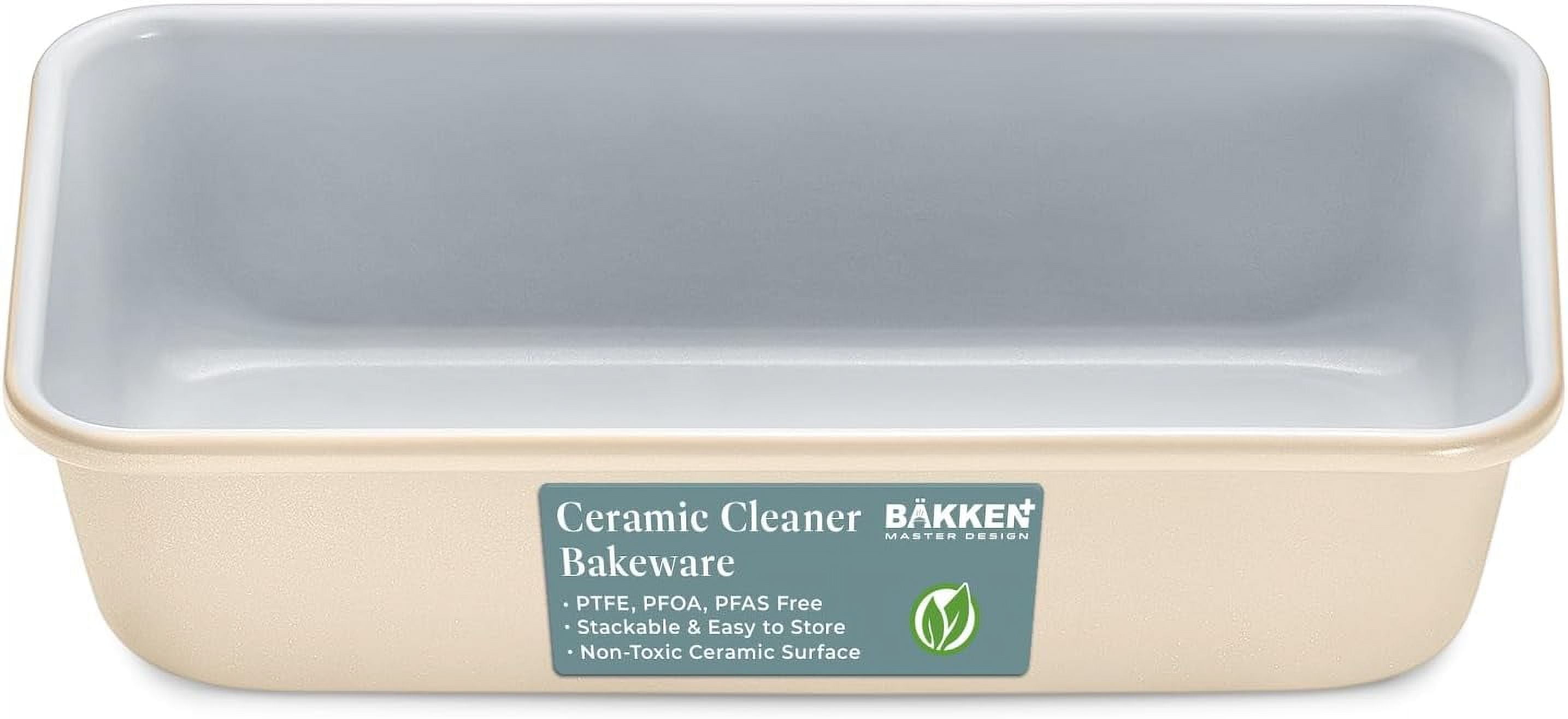 Cream Aluminized Steel Loaf Pan with Non-Stick Coating